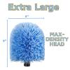 2 Pack Screw on Webster Cobweb Duster Head for Pole,Spider Web Remover Brush, Cobweb Duster Head Attachment,Fits Standard 3/4 inch Threaded Poles(Big, Blue) view 2