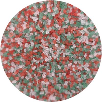 NCS Christmas Red, White & Green Sugar Crystals, Decorative Sugar Sprinkles for Baking & Decorating, 7 oz