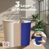 16 oz Disposable Coffee Cups with Lids 50 Pack, BPI-Certified Compostable Paper Cups with Lids and Straws, 3-Layer Insulated Corrugated To Go Cups for Hot & Cold Drinks, Home Office Travel(Blue) view 2
