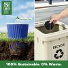 16 oz Disposable Coffee Cups with Lids 50 Pack, BPI-Certified Compostable Paper Cups with Lids and Straws, 3-Layer Insulated Corrugated To Go Cups for Hot & Cold Drinks, Home Office Travel(Blue) view 4