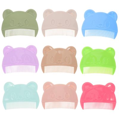 DECHOUS 9pcs Infant Hair Comb: Bear Shape Cradle Cap Brush for Dandruff and Cradle Cap - Plastic Hair Detangler for Bathing Grooming