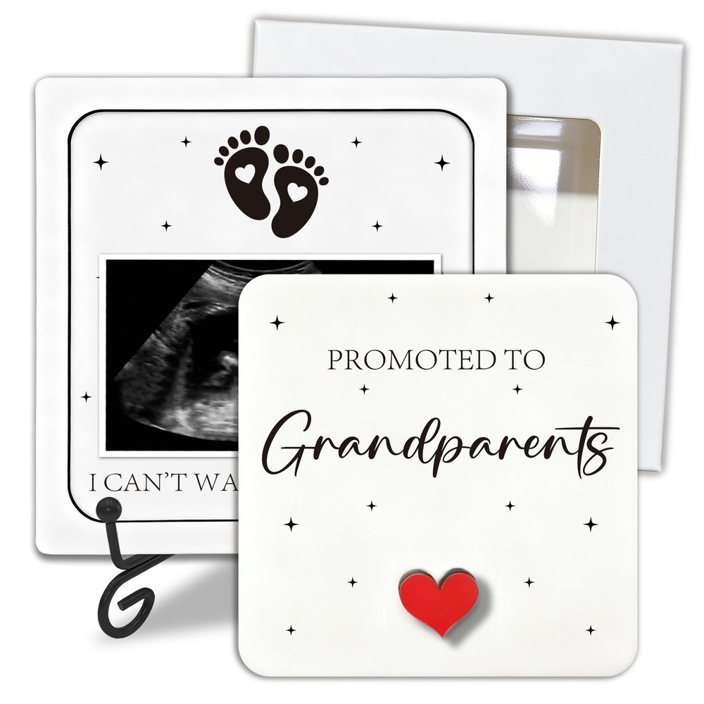 Promoted to Grandparents Pregnancy Reveal Box, Ultrasound Frame