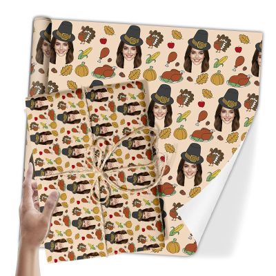 Naispanda Custom Wrapping Paper Custom Personalized Christmas Wrapping Rolls with Photo Text Logo for Valentines Birthday Wedding Holiday Christmas 2 Rolls, 74x51cm
