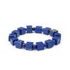 Dare to Mystic Lapis Lazuli Cube-Cut Healing Crystal Bracelet, Wisdom Clarity and Self-Expression Energy Jewelry, Unique Geometric Style Gift for Men and Women view 1