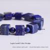 Dare to Mystic Lapis Lazuli Cube-Cut Healing Crystal Bracelet, Wisdom Clarity and Self-Expression Energy Jewelry, Unique Geometric Style Gift for Men and Women view 3