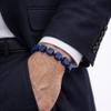 Dare to Mystic Lapis Lazuli Cube-Cut Healing Crystal Bracelet, Wisdom Clarity and Self-Expression Energy Jewelry, Unique Geometric Style Gift for Men and Women view 4
