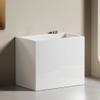 Commercial Floor Mop Sink, Freestanding Slop Basin with Rotate Drain Button, Ceramic Art Design, Rock Slabs Style, Gray, 19.6x12.9x16.5in - Ideal for Efficient Cleaning view 1