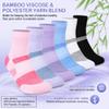 Bulinlulu Diabetic Ankle Socks for Women Size 9-11, 6 Pairs Non Binding Diabetic Wide Socks for Men(PinkPurpleLavenderBlackWhiteBlue) view 4