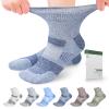 Bulinlulu Diabetic Ankle Socks for Women size 9-11, 6 Pairs Non Binding Diabetic Wide Socks for Men(BlueLightGreenCoffeeGreyBlue-grayWhite) view 1