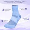 Bulinlulu Diabetic Ankle Socks for Women size 9-11, 6 Pairs Non Binding Diabetic Wide Socks for Men(BlueLightGreenCoffeeGreyBlue-grayWhite) view 2