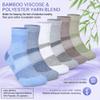 Bulinlulu Diabetic Ankle Socks for Women size 9-11, 6 Pairs Non Binding Diabetic Wide Socks for Men(BlueLightGreenCoffeeGreyBlue-grayWhite) view 4