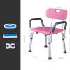 Height Adjustable Shower Chair with Arms and Back - Non-Slip Safety Stool for Elderly, Seniors, and Disabled, Supports Up to 150KG, Ideal Shower Aid view 2