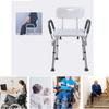Height Adjustable Shower Chair with Arms and Back - Non-Slip Safety Stool for Elderly, Seniors, and Disabled, Supports Up to 150KG, Ideal Shower Aid view 3