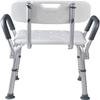 Height Adjustable Shower Chair with Arms and Back - Non-Slip Safety Stool for Elderly, Seniors, and Disabled, Supports Up to 150KG, Ideal Shower Aid view 4