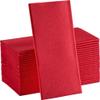 100PCS Long Linen-Feel Dinner Paper Napkins,30 * 43cm Disposable Napkins,Soft Table Absorbent Napkins for Party Wedding Dinner(Red) view 1
