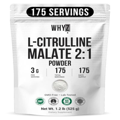 L-Citrulline Malate 2 : 1 Powder Unflavored L Citrulline Malate Nitrate-Rich Dissolves Easily Pure Amino Acid Citrulline Supplement Supports Endurance & Strength Vegan Friendly Daily Use, 1.2 lb(525g)