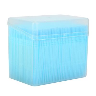 1100pcs Double Head Plastic Toothpick, Teeth Cleaning Tooth Picks Oral Care Floss Pick Floss Interdental Brush with Box (Blue)