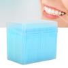 1100pcs Double Head Plastic Toothpick, Teeth Cleaning Tooth Picks Oral Care Floss Pick Floss Interdental Brush with Box (Blue) view 2