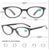 KOOSUFA Large Round Reading Glasses Blue Light Blocking Women Men +1.5 Fashion Gradient Frame Spring Hinge Reader Eyeglasses Light Blue view 2