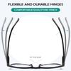 KOOSUFA Large Round Reading Glasses Blue Light Blocking Women Men +1.5 Fashion Gradient Frame Spring Hinge Reader Eyeglasses Light Blue view 4