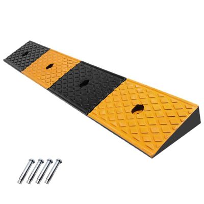 Rubber Ramp, Protector, Curb Ramps Anti-Slip Portable Rise Height Threshold with Stable Honeycomb Structure