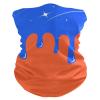 GuoChe Blue Drip Design on Orange Four season UV protection Wristband Neck Gaiter for Women Multipurpose Wristband Mask for Face for Motorcycle Motorcycle Halloween Mask mascarilla para el sol para view 1