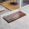 Large Non Skid Teak Wooden Shower Mats, Heavy Duty Square Bath Mats, Raised Comfortable Board, for Indoor Or Outdoor Spa Luxur,Home,Bathroom(Black,30x50cm/11.8x19.7in) view 1