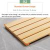Large Non Skid Teak Wooden Shower Mats, Heavy Duty Square Bath Mats, Raised Comfortable Board, for Indoor Or Outdoor Spa Luxur,Home,Bathroom(Black,30x50cm/11.8x19.7in) view 4