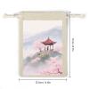 8 Pack Natural Cotton Drawstring Bags Reusable Muslin Bag Empty Gift Bags Cherry Blossom Mountain Pouches for Tea Jewelry Sachet Wedding Party Favors Storage Holiday Gifts 5x7 Inch view 2