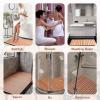 Heavy Duty Teak Shower Bath Mats, Large Teak Shower Floor Mat, Square Bath Mats for Non Slip With Drain HoleYard, for Indoor Or Outdoor Spa Luxur,Home,Bathroom(50x55cm/19.7x21.7in) view 3