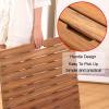 Heavy Duty Teak Shower Bath Mats, Large Teak Shower Floor Mat, Square Bath Mats for Non Slip With Drain HoleYard, for Indoor Or Outdoor Spa Luxur,Home,Bathroom(50x55cm/19.7x21.7in) view 4