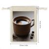 maccbn 8 Pack Natural Cotton Drawstring Bags Reusable Muslin Bag Empty Gift Bags Coffee Cup Bean Pouches for Tea Jewelry Sachet Wedding Party Favors Storage Holiday Gifts 5x7 Inch view 2
