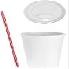 10 oz White Paper Hot Cups with Dome Lids and Sleeves with FREE BONUS Stirrers Disposable To Go Coffee Cups with Travel Lids Ideal for Latte Cappuccino Tea & Chocolate (1000) view 2
