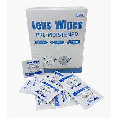200 Count Lens Cleaning Wipes, Eyeglass Lens Cleaning Wipes, Pre-Moistened Individually Wrapped Wipes, Non-Scratching Eye Glasses Cleaner Wipes for Sunglass,Goggles,Camera Lens