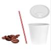 10 oz White Paper Hot Cups with Dome Lids and Sleeves with FREE BONUS Stirrers Disposable To Go Coffee Cups with Travel Lids Ideal for Latte Cappuccino Tea & Chocolate (200) view 4