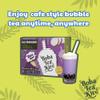 Bossen Instant Brown Sugar Boba Tea Kit Taro Milk Tea 4 Servings Ready in 1 Minute Includes Powder and Paper Straws Made in Taiwan view 2