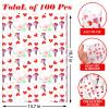 100 Sheets Mother's Day Multicolored Rose Balloon Tissue Paper, 20 x 14in Balloon Heart Rose Pattern Tissue Paper for Mother's Day Gift Wrapping DIY Craft Spring Party Supplies view 2