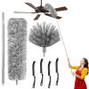 7-Piece Microfiber Feather Duster Set with Extension Pole (16.1" to 100"), Extendable Cobweb & Ceiling Fan Duster for Cleaning Cobweb, Ceiling Fan, Blind, Furniture view 1
