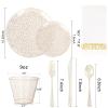 Rubtlamp 350 Pcs Gold Glitter Plastic Plates, Hammered Disposable Plates Set (50 Guests), Glitter Dinnerware Set Include 100 Plastic Plates, 150 Glitter Silverware, 50 Cups And 50 Napkins view 2