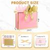 Addblu 12 Pack Large Pink Gift Bags with Handles, 12.6x10x4'' Includes 36 Tissue Papers, Bow Ribbon & Cards for Wedding, Birthday, Bridesmaid, Groomsmen, Valentine's Day, Easter (Pink and Gold, 12pcs) view 2