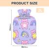 Cute Cartoon Bear Star Purple Peach Water Bottle for hot Water with Soft Cover, 2L hot Compress for Hot and Cold Therapies view 3