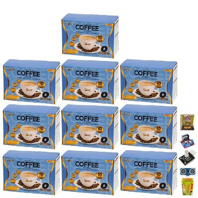 170 grams (10 Sachets) Roasted Delicious Mellow Intense Srimcup Instant Coffee Mix Healthy 5 in 1 Snack Arabica Set 10 By Beautygoodshop [Get Free For You Beauty Gifts]