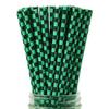 100 Black and Green Checkered Straws - Disposable Paper 7.75 Inch Straws for Demon Anime Themed Party - Party On Tap view 1