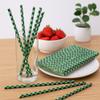 100 Black and Green Checkered Straws - Disposable Paper 7.75 Inch Straws for Demon Anime Themed Party - Party On Tap view 4