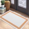 LEQIOLENNG Welcome Doormat, Abstract Greek Inspired Art Non-Slip Front Door Mat Absorbent Bath Mats, Orange Twist Line Key Pattern Kitchen Rug Entrance Rugs for Bathroom Bedroom 16x24in view 1