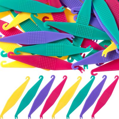 YALOJE 25pcs Rubber Bands Tool for Braces, Colorful Elastic Dental Rubber Bands Placer with Hook and Pusher, Disposable Orthodontic Elastic Placer for Women Men