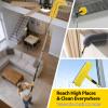 30 Foot High Ceiling Duster Kits with 4.7-24ft Heavy Duty Extension Pole, High Reach Duster for Cleaning,Microfiber Feather Duster,Cobweb Duster,Ceiling Fan Duster,Window Squeegee & Cleaner view 2