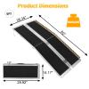 10Ft Portable Folding Wheelchair Ramp with Support Feet, Non-Slip Aluminum Threshold Ramp w/Handle, 600LBS Capacity for Home Steps, Doorways, Wheelchairs, Scooters, Carts - Glow-in-Dark Warning view 3