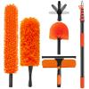 30FT High Reach Duster Cleaning Kit with 24FT Pole | 4-in-1 Tool Set with Universal Swivel Joint | High Ceiling Fan Cleaner, Microfiber Duster & Window Squeegee for Safe High-Reach Cleaning view 1
