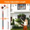 30FT High Reach Duster Cleaning Kit with 24FT Pole | 4-in-1 Tool Set with Universal Swivel Joint | High Ceiling Fan Cleaner, Microfiber Duster & Window Squeegee for Safe High-Reach Cleaning view 3